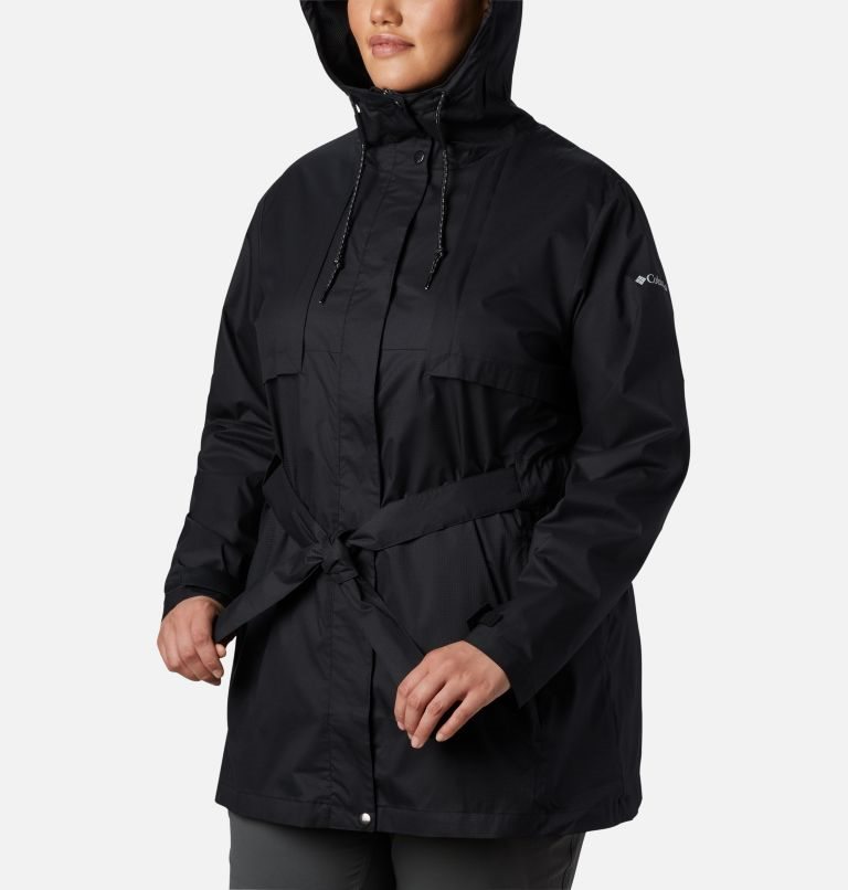 Women's Columbia Pardon My Trench Rain Jackets Black | Plus Size CA-U8LCA